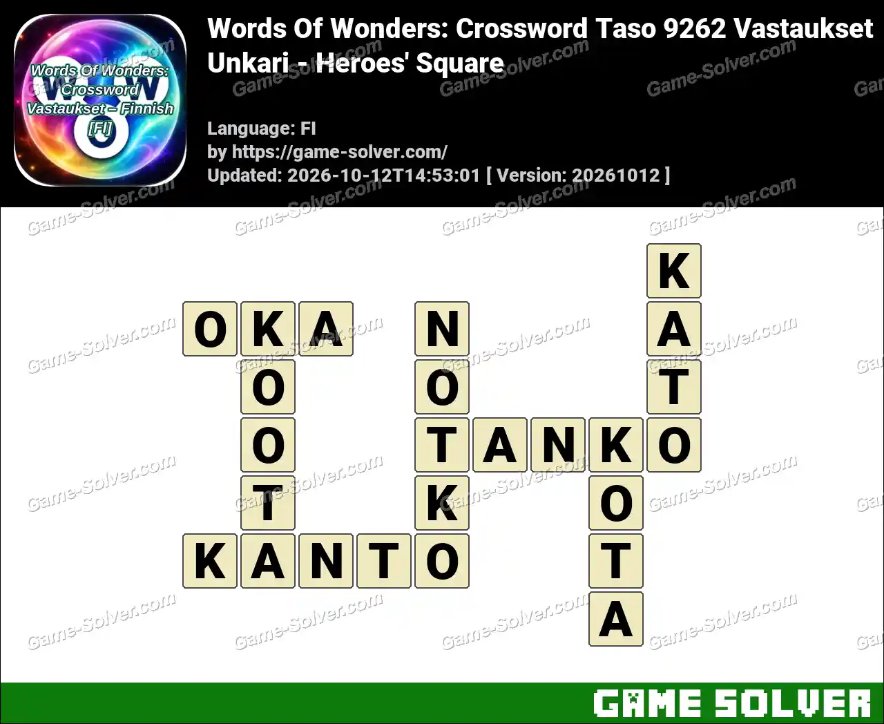 Words Of Wonders: Crossword Taso 9262 Vastaukset – Unkari – Heroes’ Square